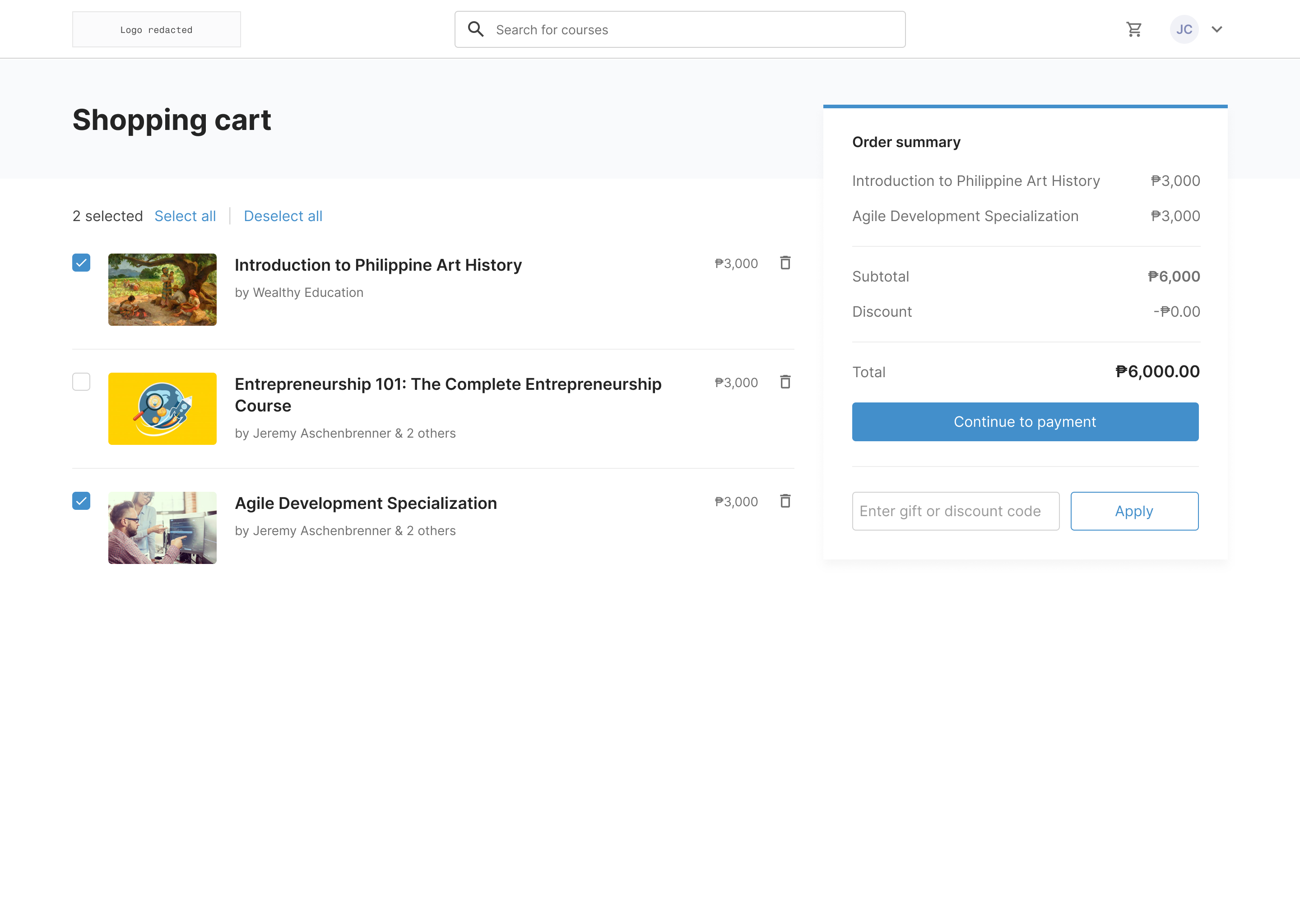 End user – shopping cart