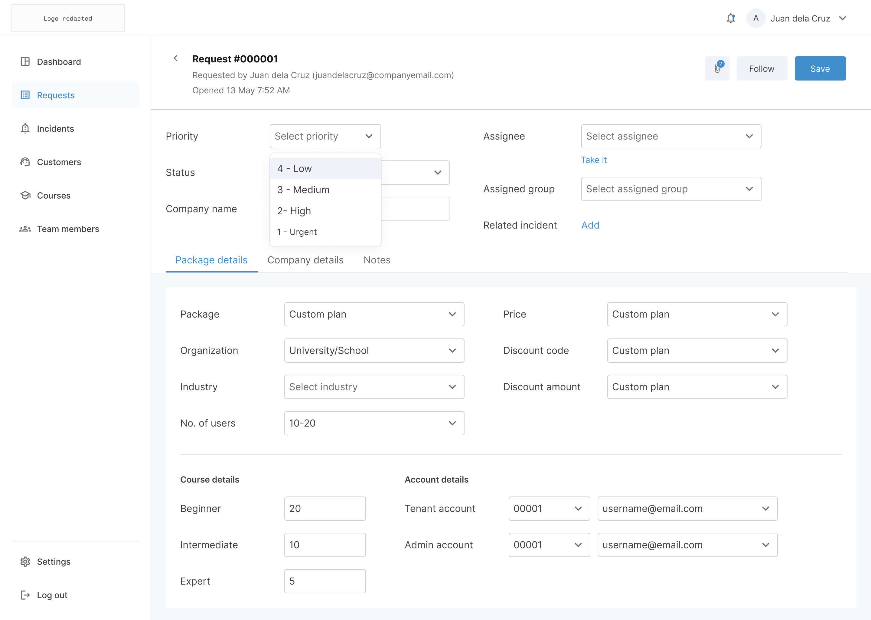 Platform admin – details